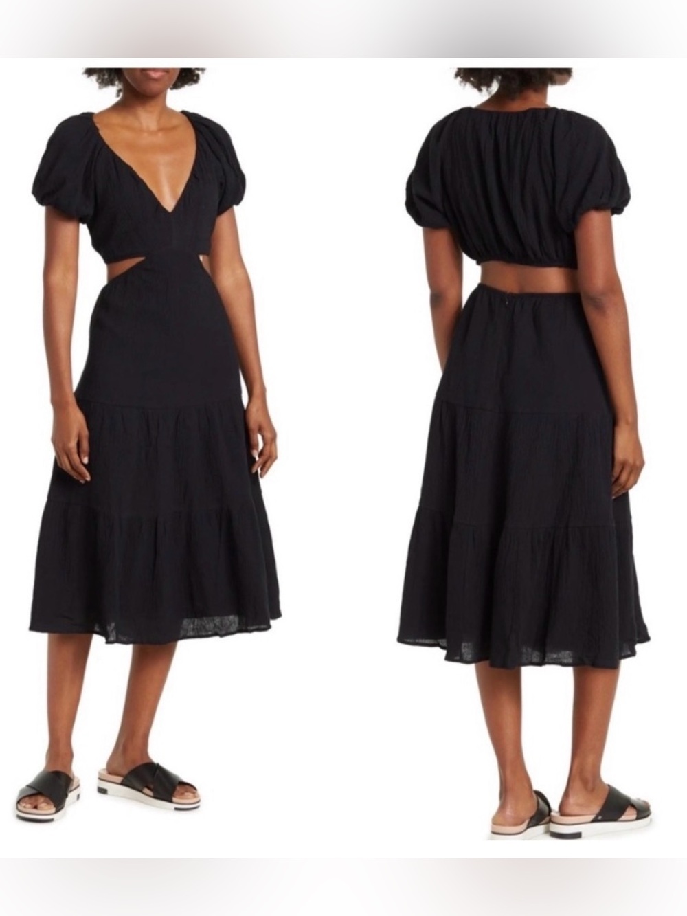 Astr Black Backless Cutout Maxi Dress